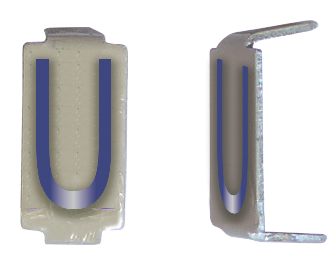 LOT 25 LETTRE 6X11 ALU IVOIRE/BLEU PRE-PLIEE U *