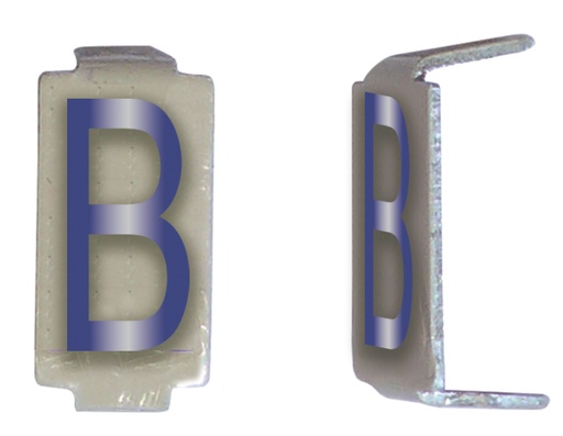 [MICCD023] LOT 25 LETTRE 6X11 ALU IVOIRE/BLEU PRE-PLIEE B *